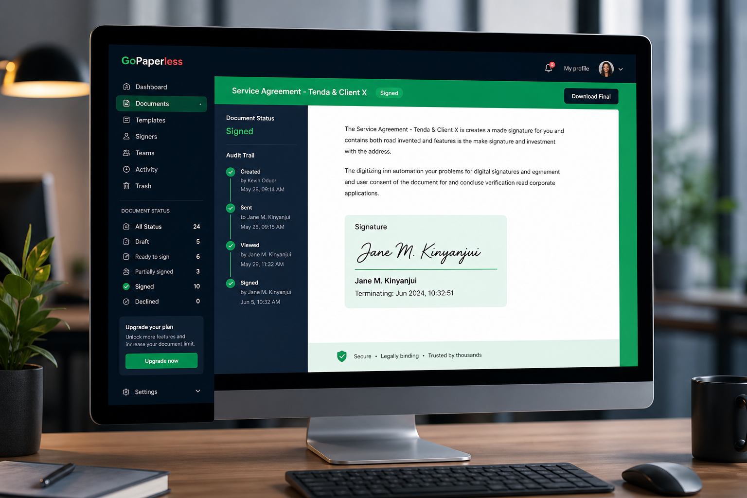GoPaperless™ dashboard